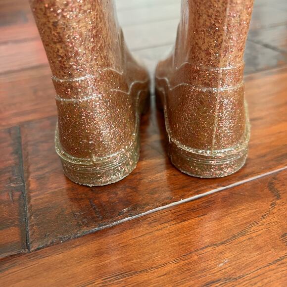 Next Brand Rose Gold Pink Sparkle Rain Boots 9Y 6.25" Toddler - Picture 3 of 9